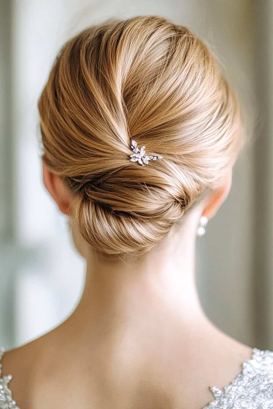 Elegant Blonde Bun Hairstyle