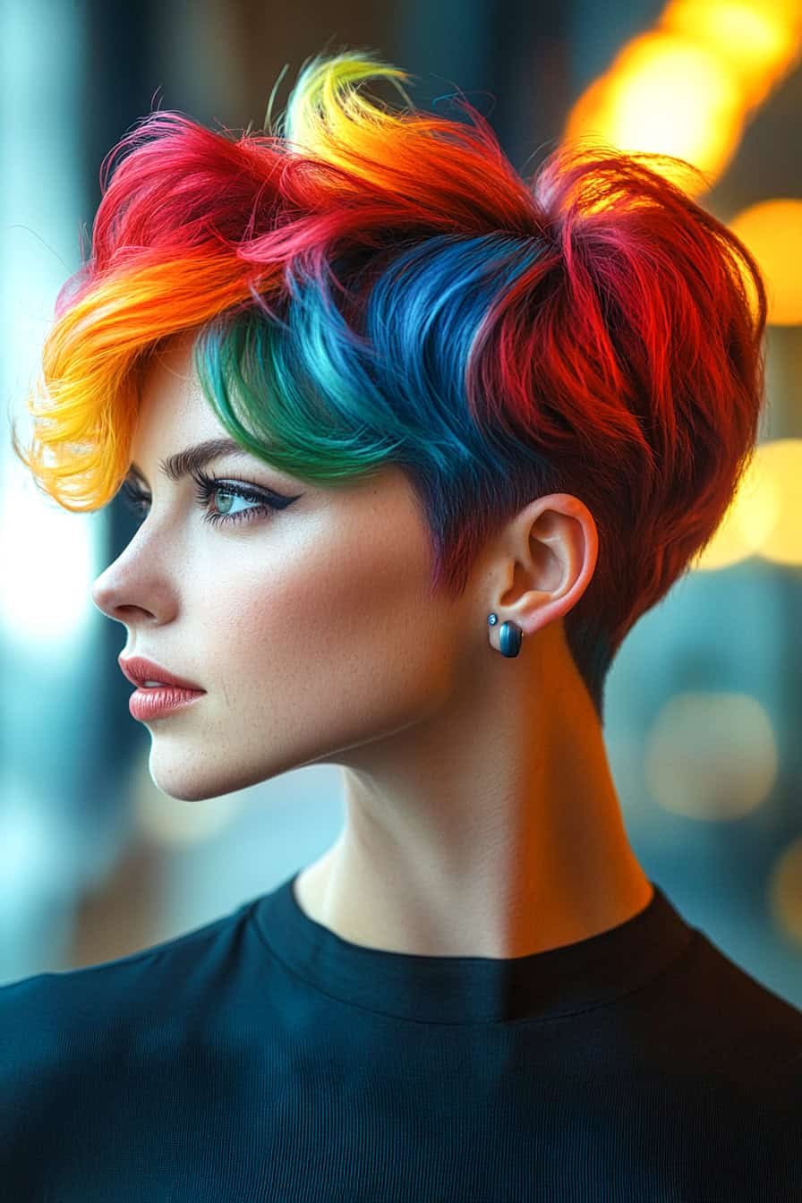 Vibrant Multi-Colored Hairstyle