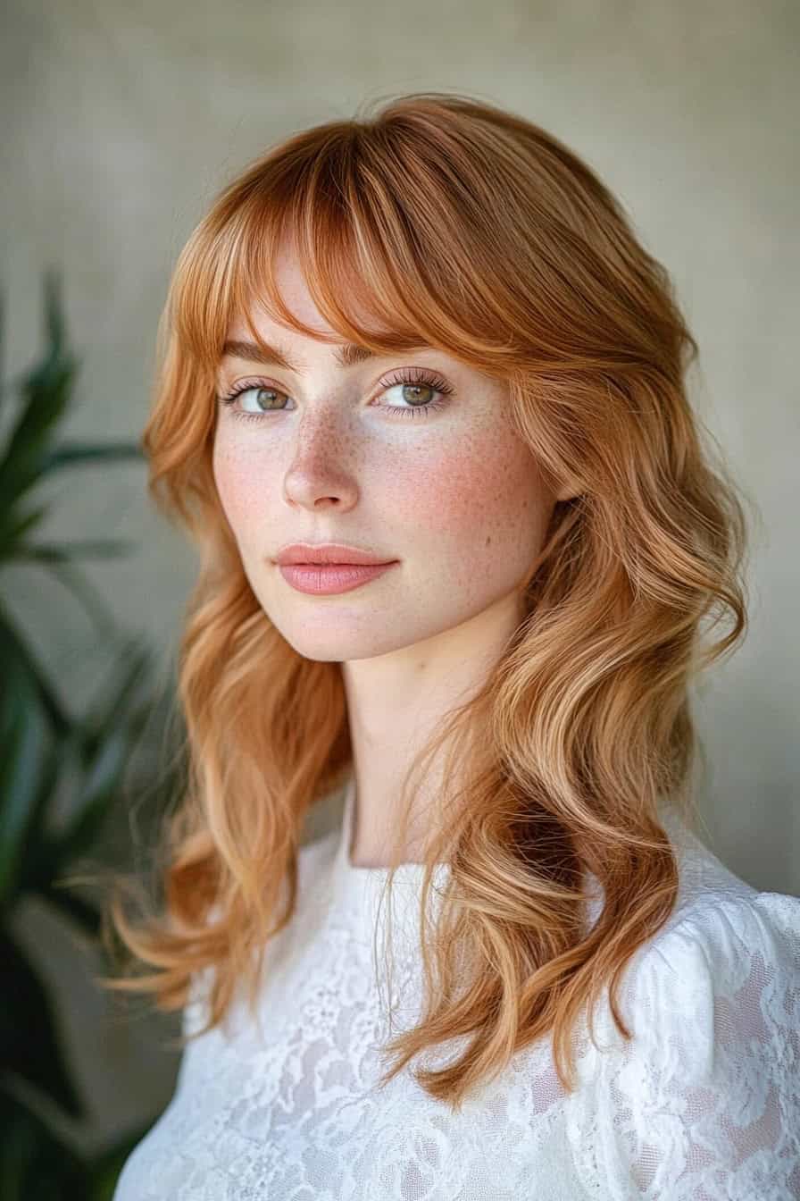 Woman with Copper Wavy Hair