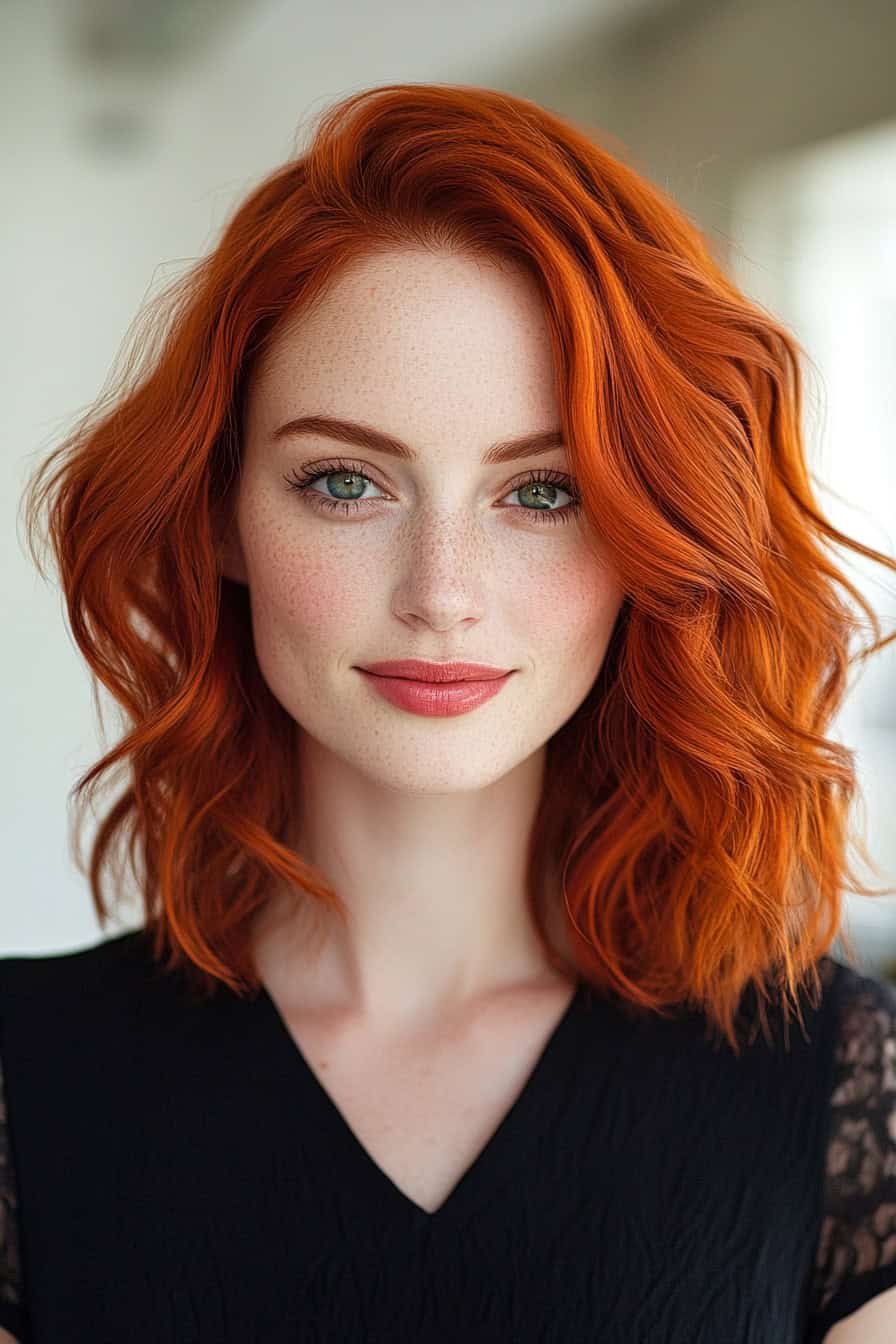 Woman with Fiery Red Curls