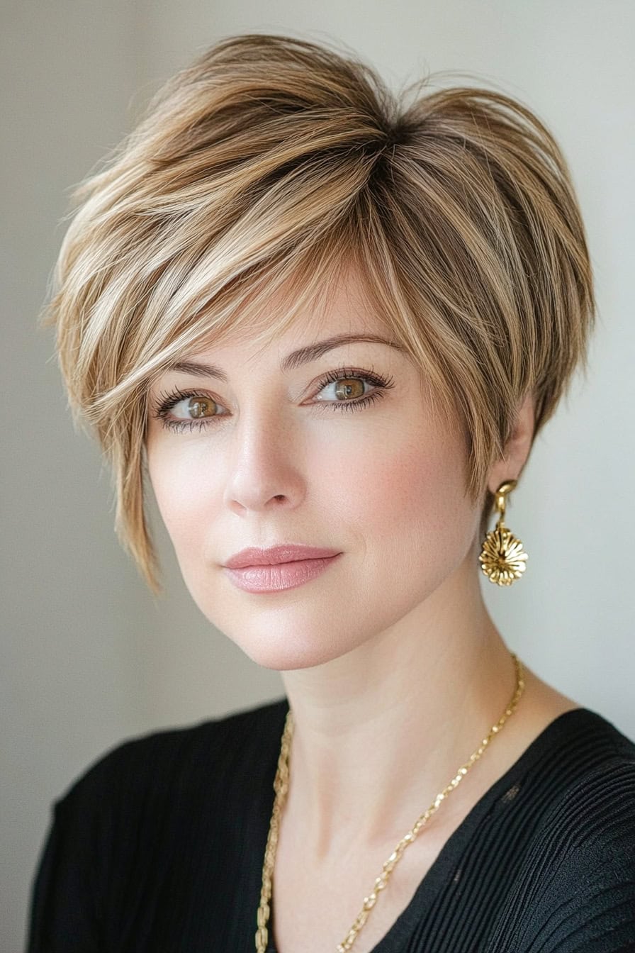 Woman with Modern Pixie Hairstyle