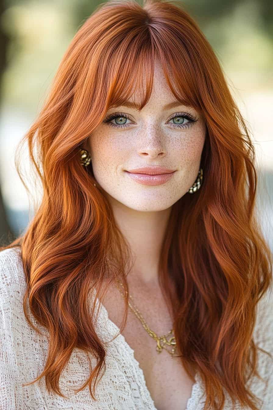 Woman with Red Hair and Smile