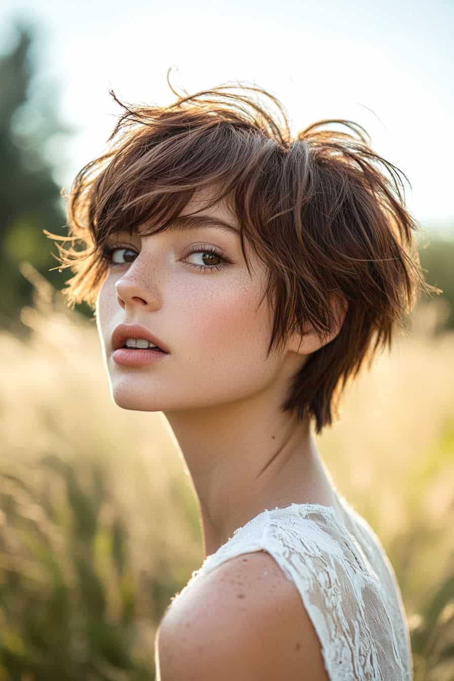 Woman with Short Golden Hair