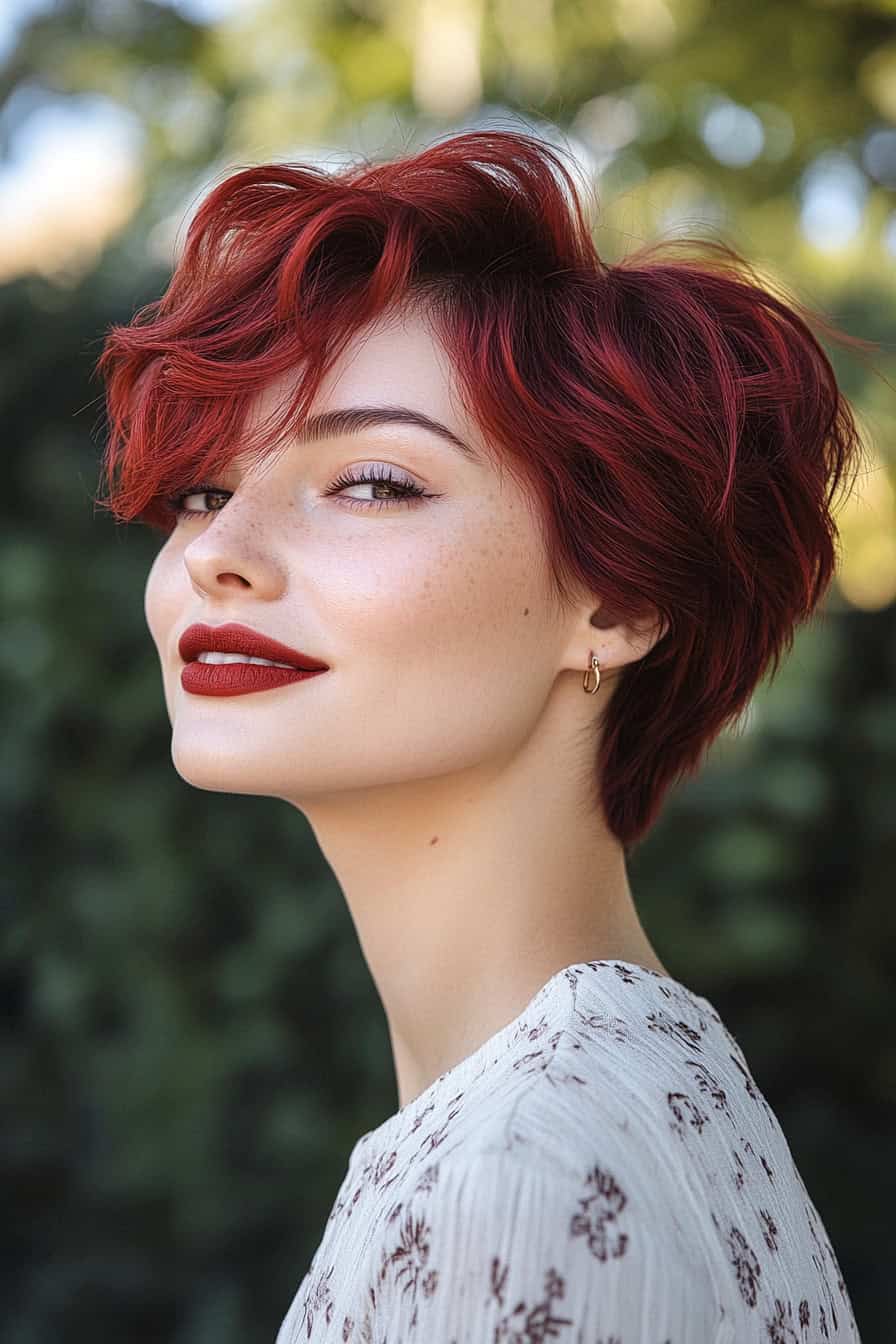 Woman with Short Red Curls