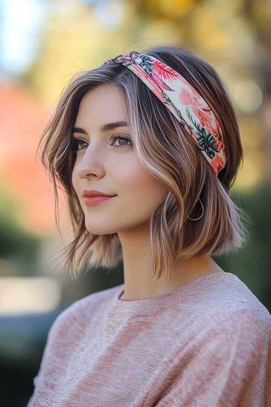 Woman with Stylish Bob Hairstyle