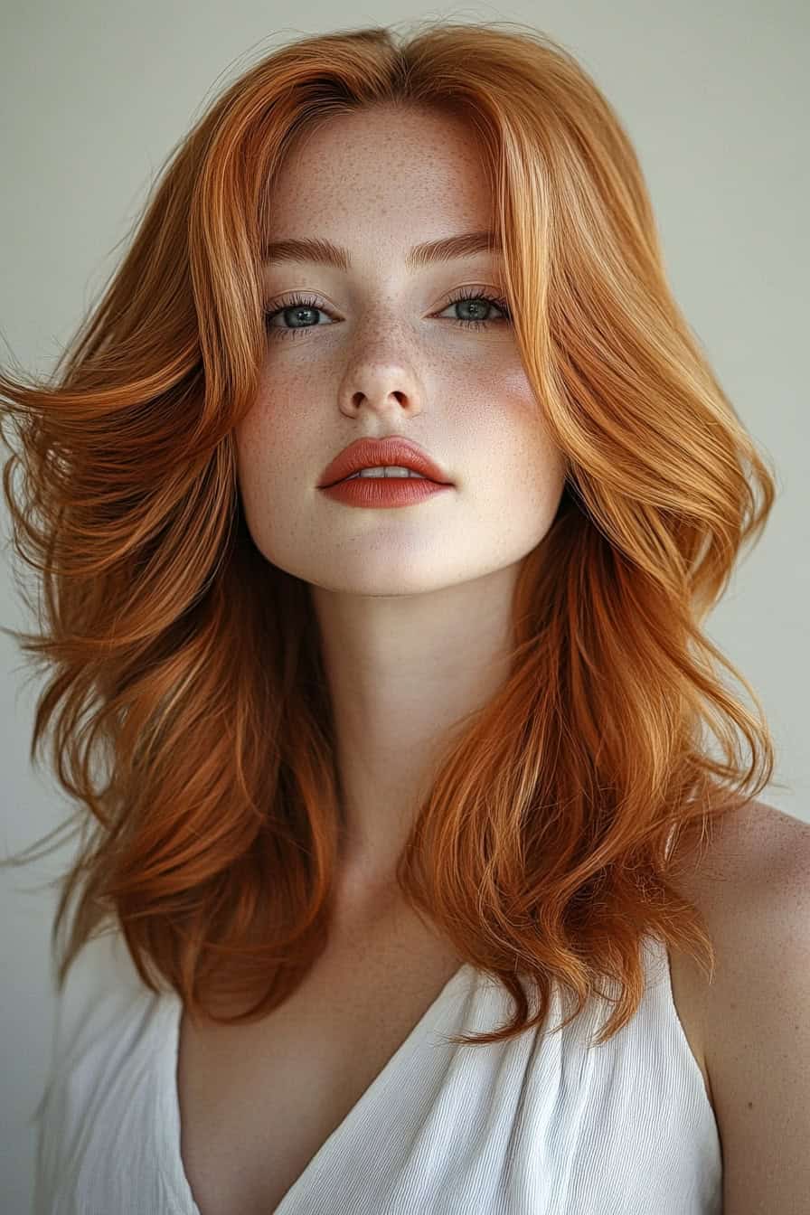 Woman with Vibrant Auburn Hair