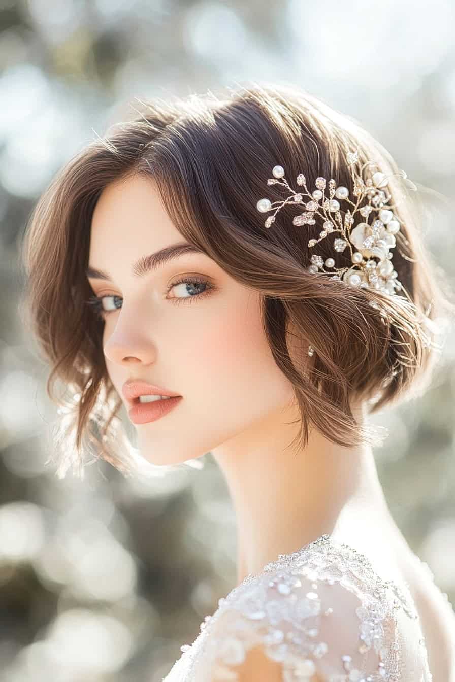 Woman with Wavy Brunette Hair