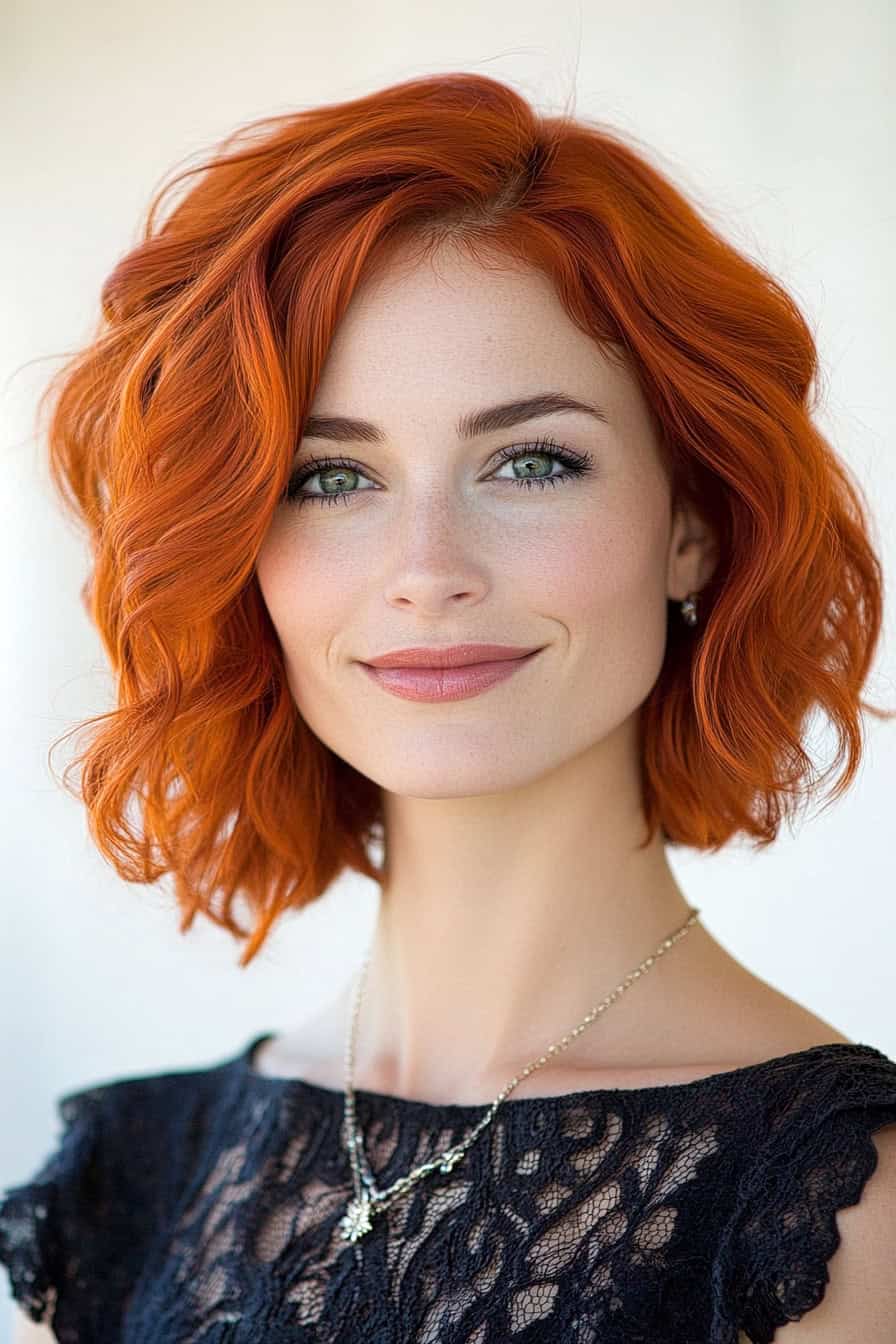 Young Woman with Vibrant Red Hair