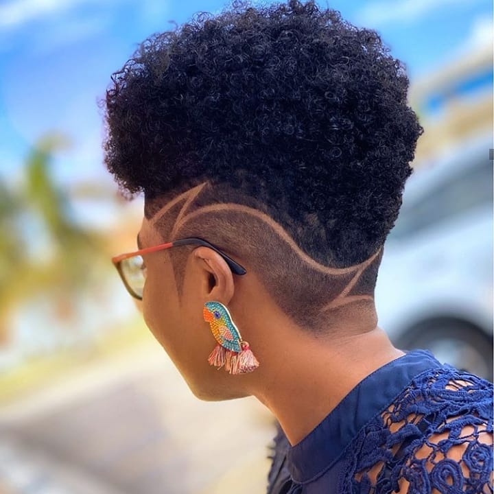 Short hair with a shaved undercut