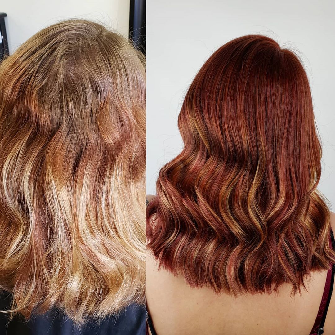 Fiery red short hair