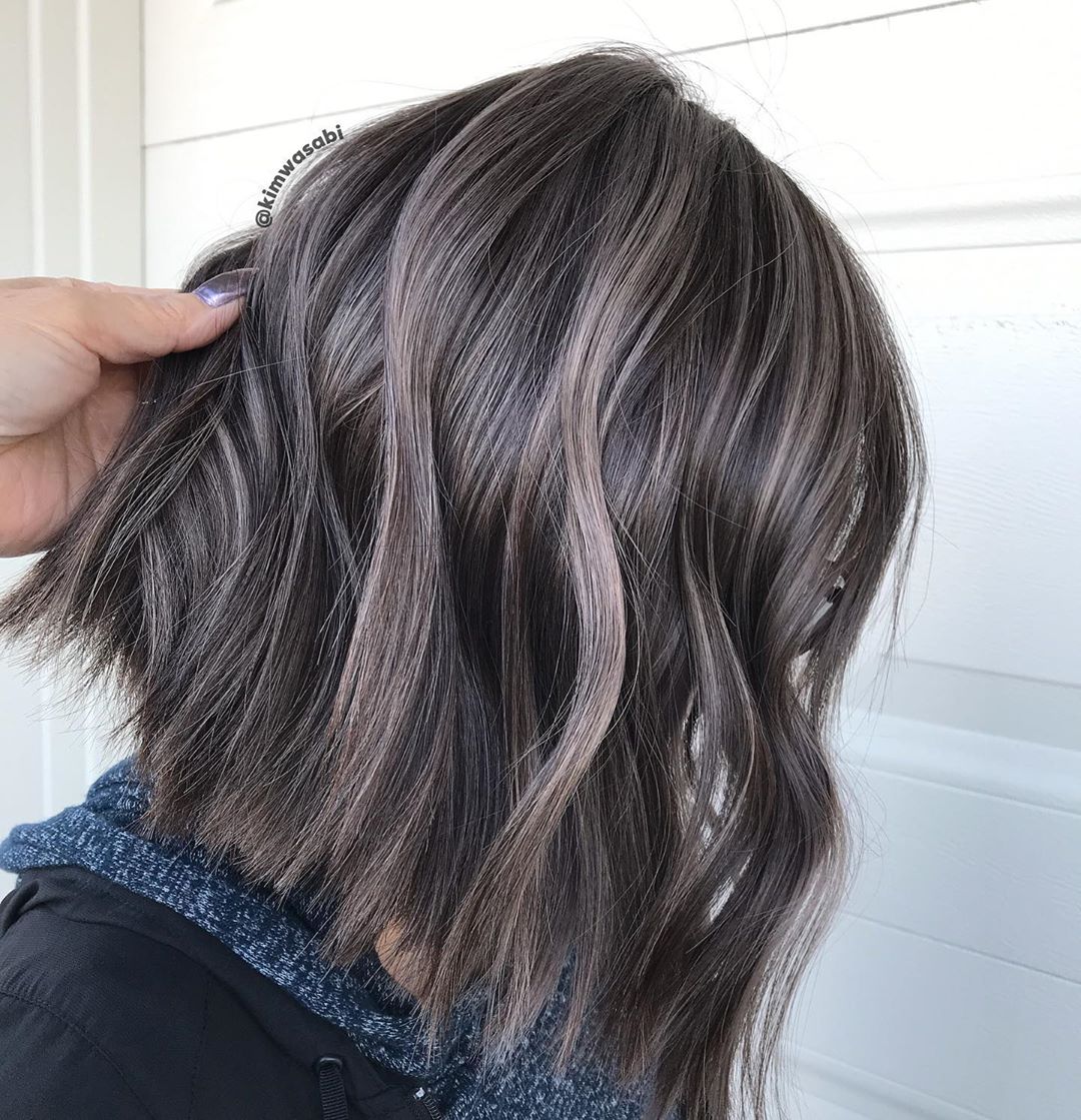 Ash gray short hair