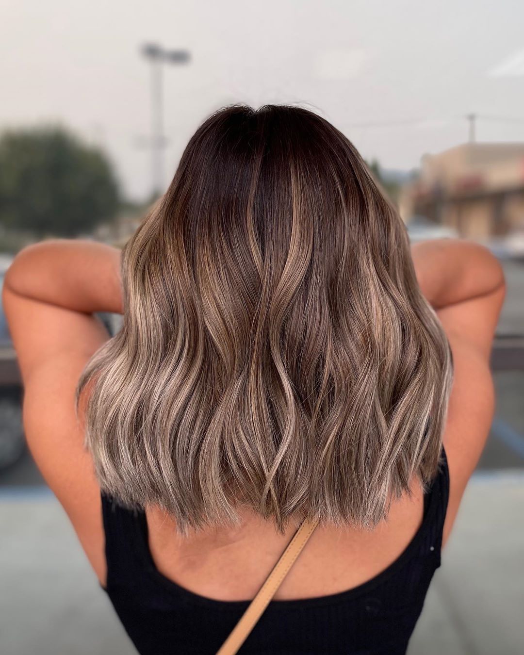 Lob with ashy balayage