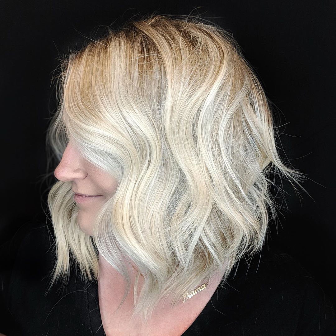 Platinum blonde short hair