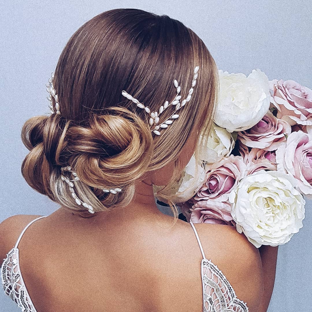 20-twisted-bun A low bun with several twists incorporated for texture.