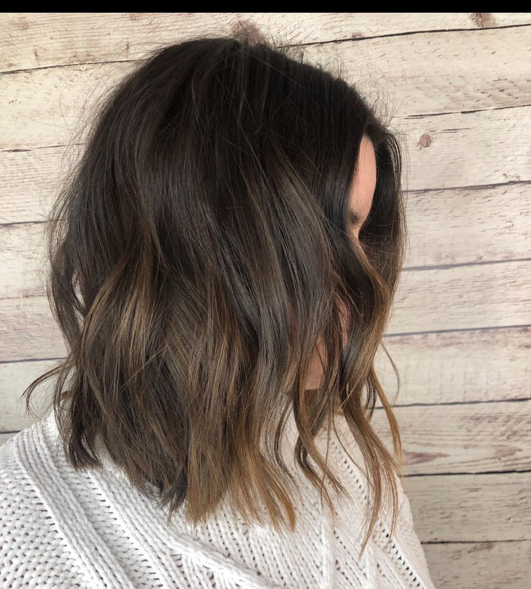 Short chocolate brown bob