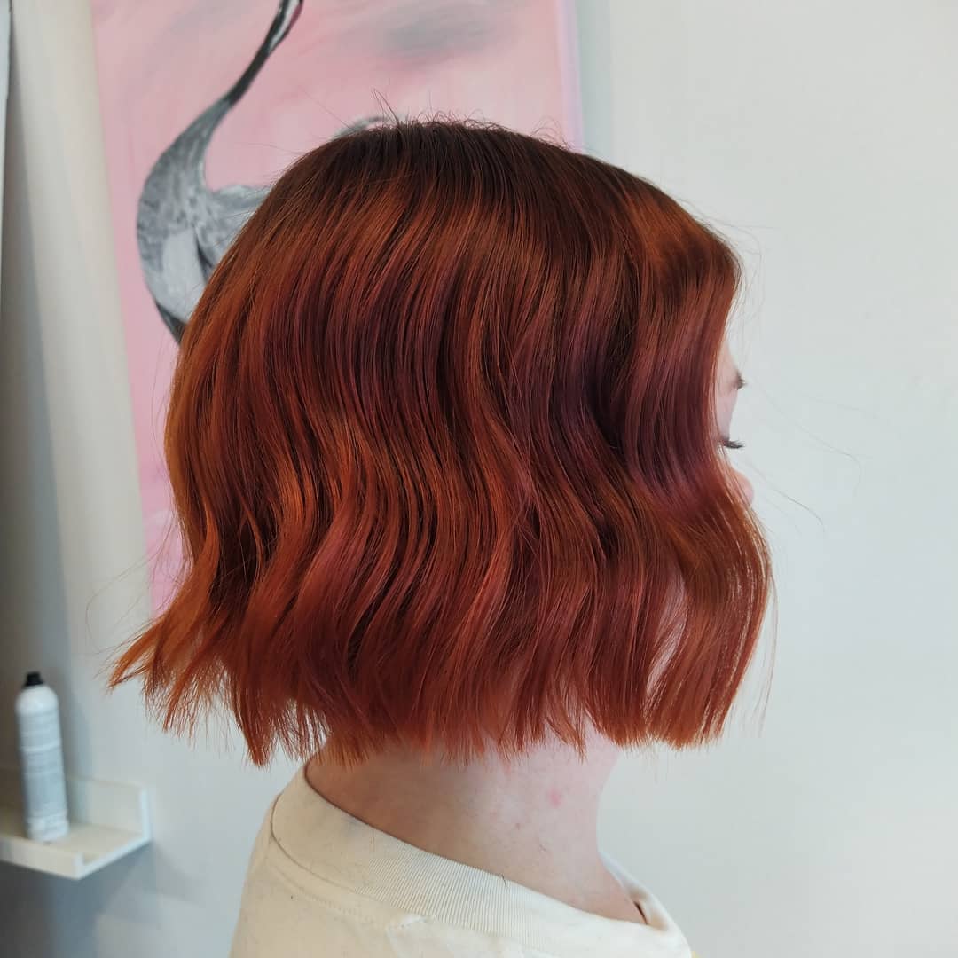Red bob haircut