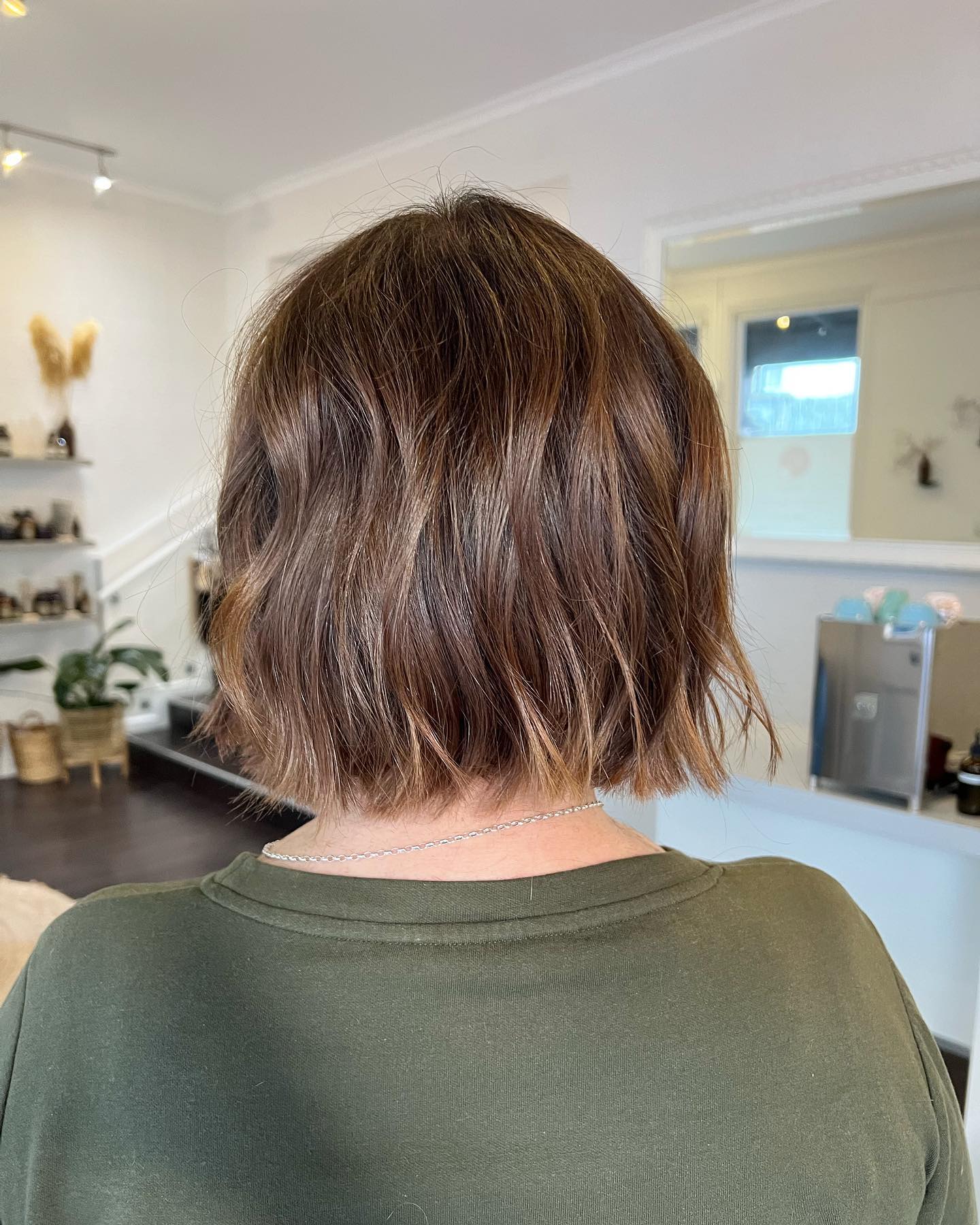 Brown bixie with blonde highlights