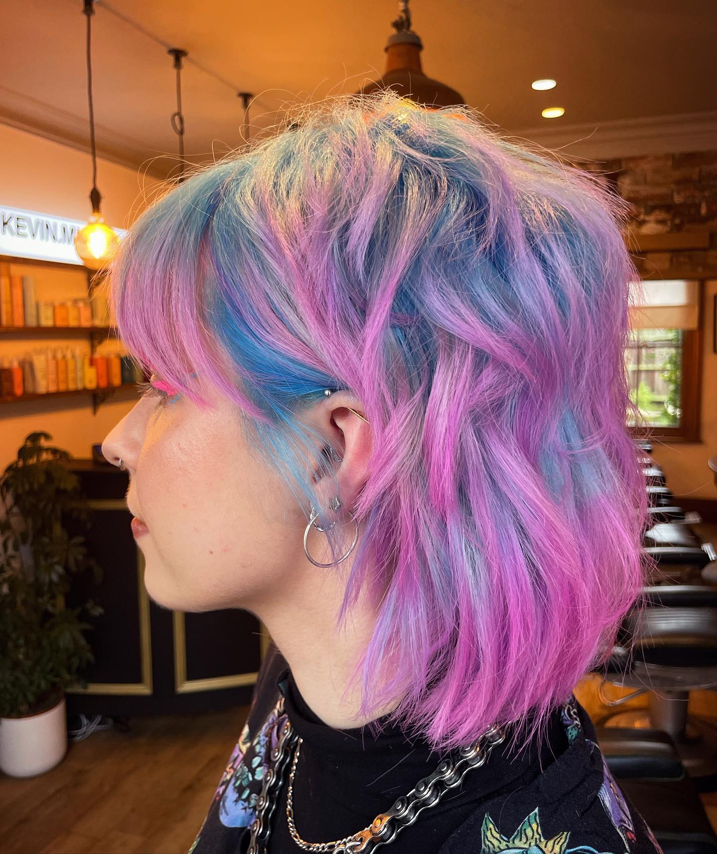 Bixie with rainbow colored highlights