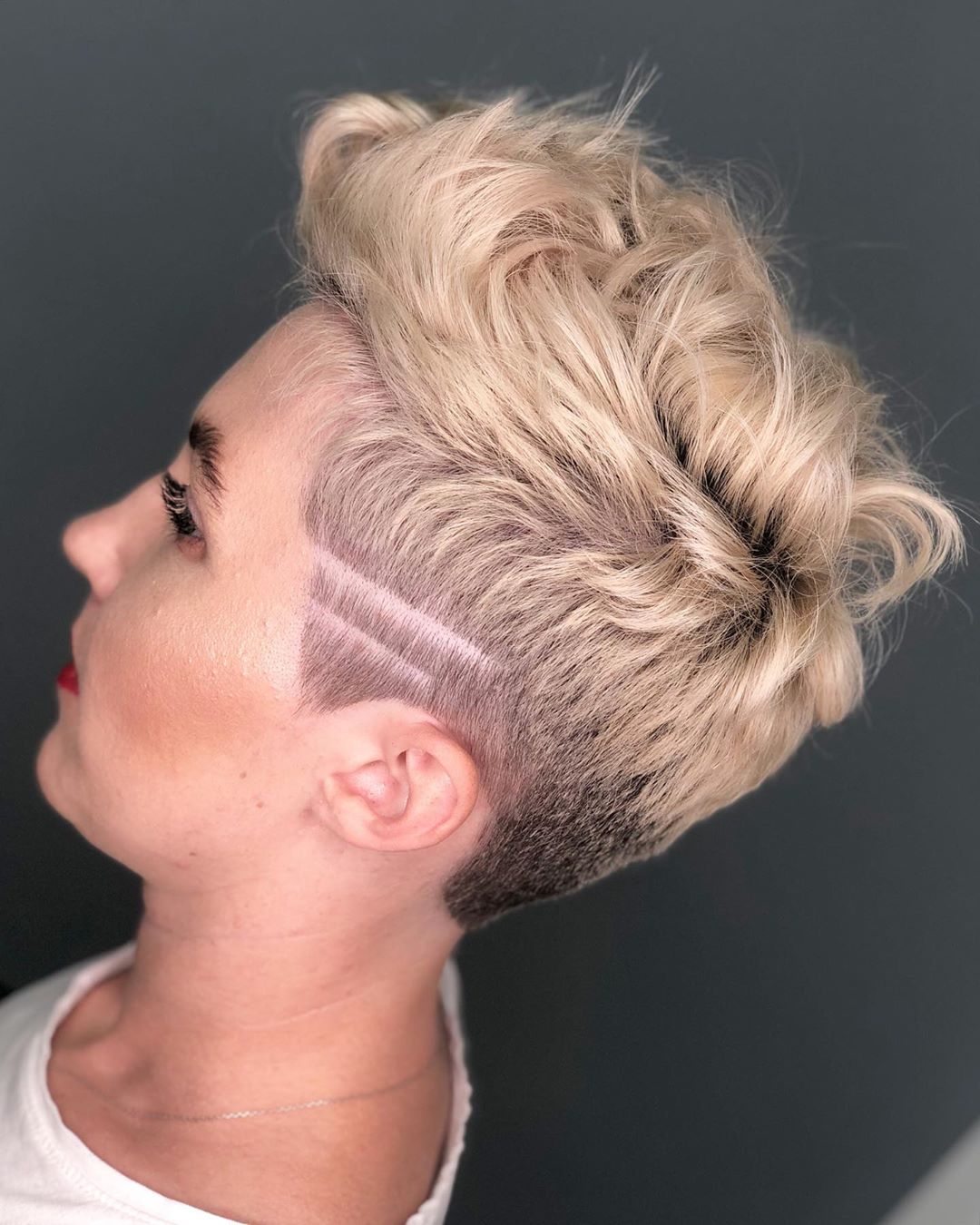 Mohawk pixie with side cutouts