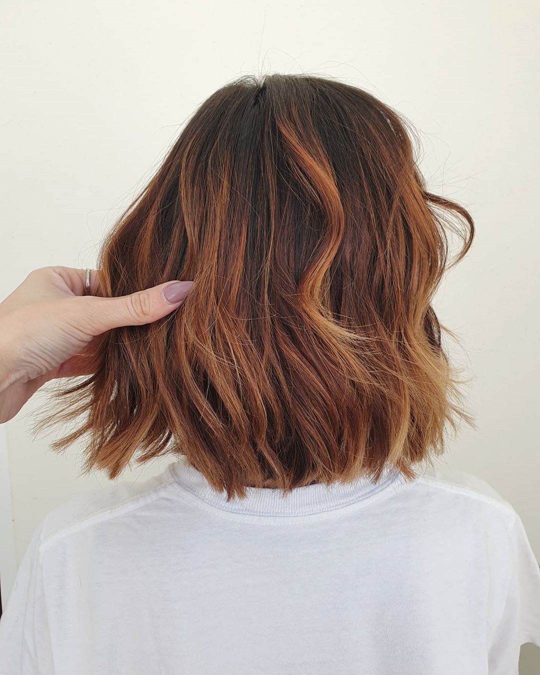 Autumn colored short hair