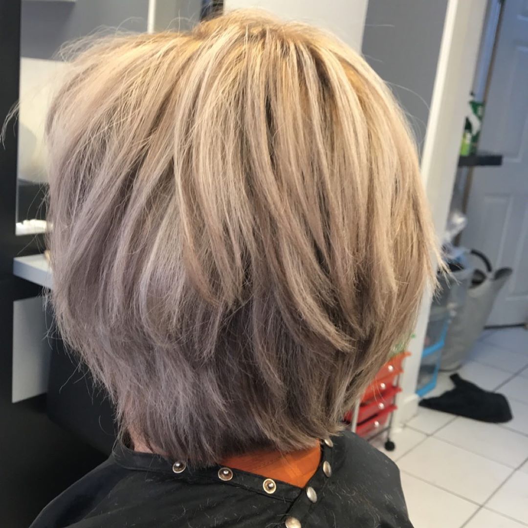 Layered bob hairstyle
