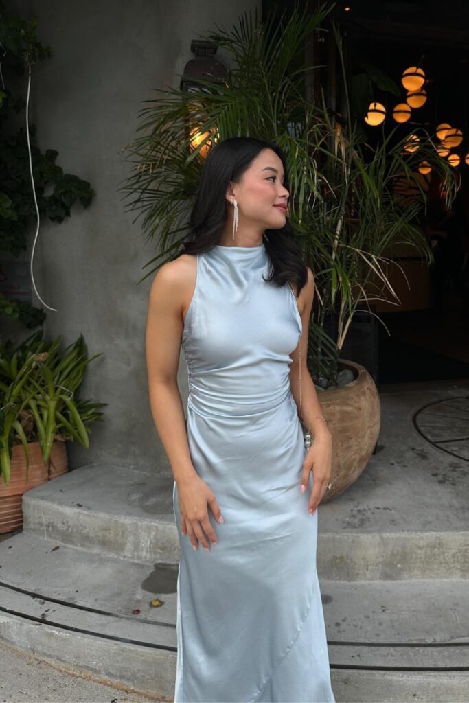 Silver Satin Maxi