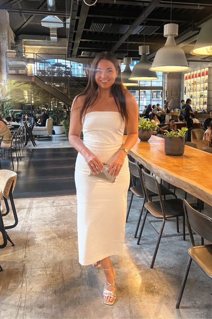 Strapless Midi with Clear Accessories