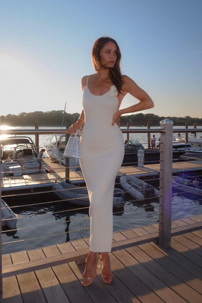 Ribbed Maxi with Clear Heels