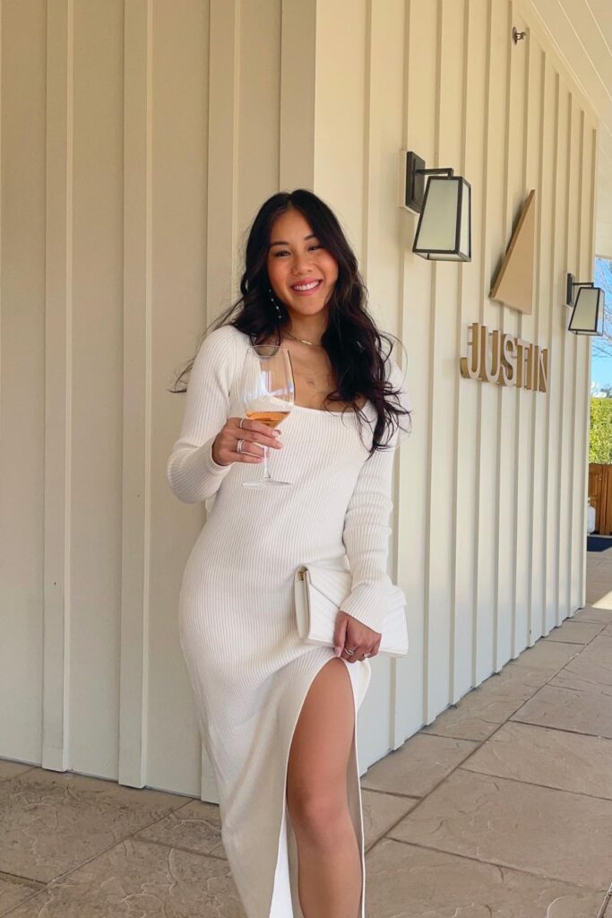 Ribbed Dress with Slit