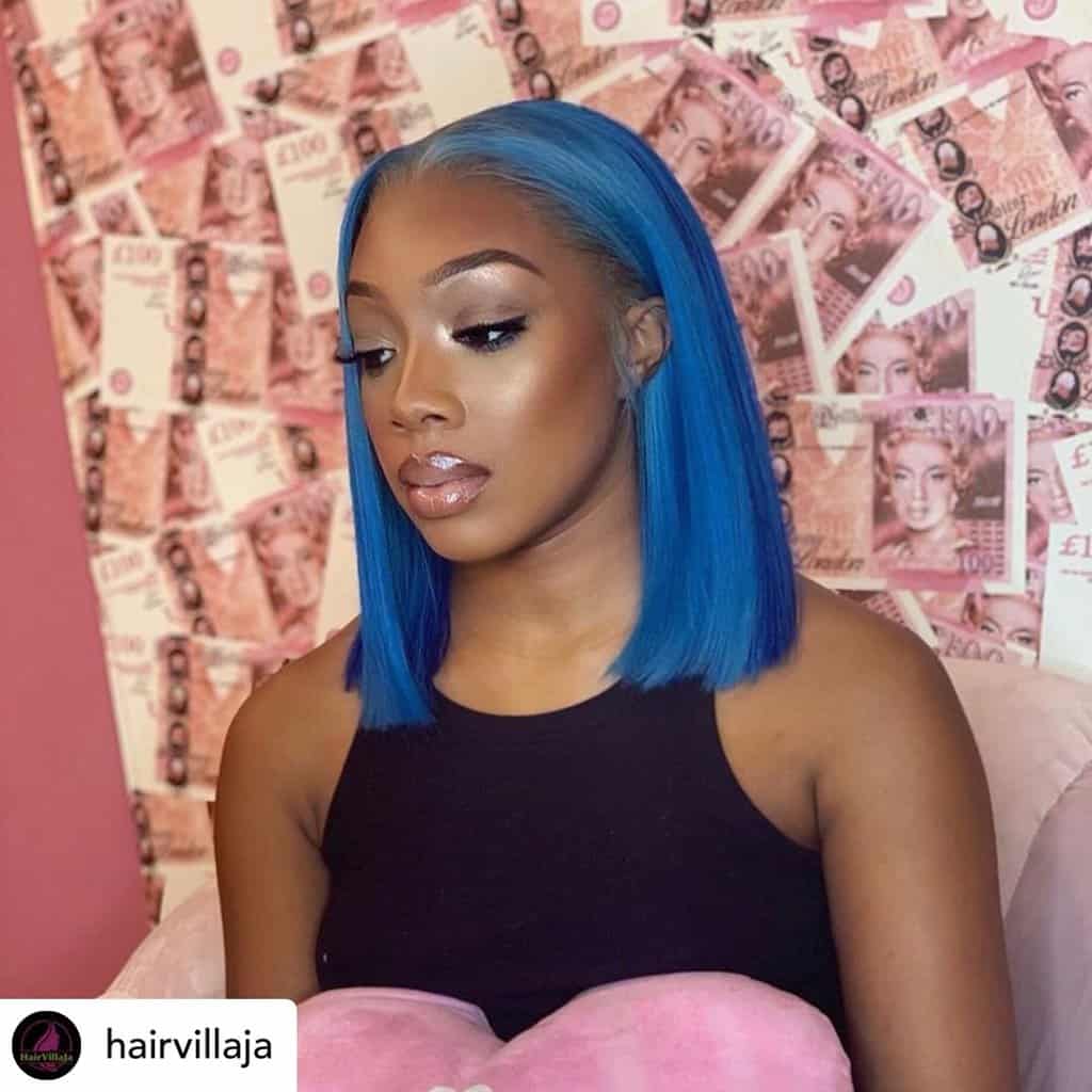 Instagram baddie with a sleek blunt bob.