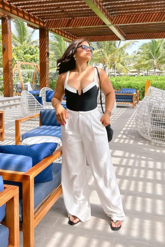 beach-outfits-2-683x1024-1 White Linen and Black Swimsuit