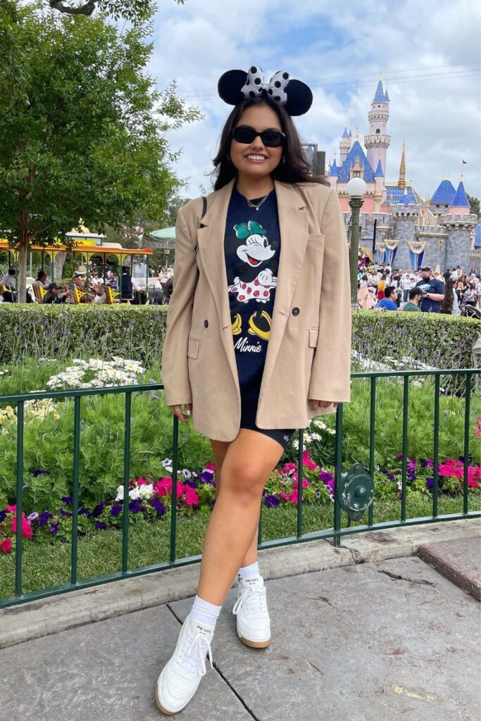 Beige Blazer and Graphic Tee