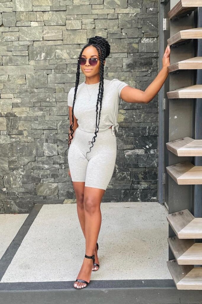 Matching Set and Strappy Sandals