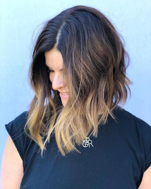 Black and Blonde Long Bob