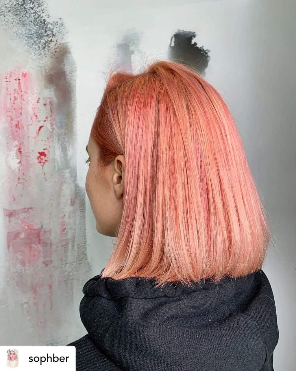 blonde-hair-color-12 Blorange hair color on a blunt bob.