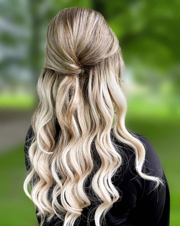 Blonde Half Updo Hair