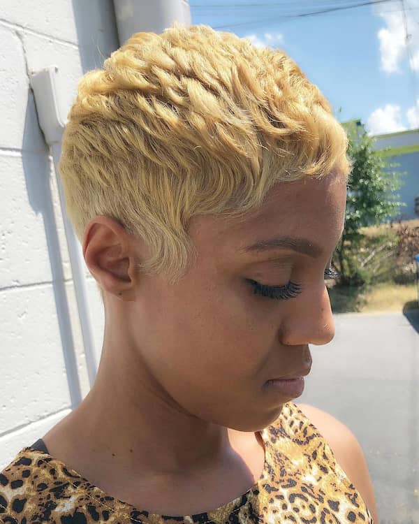 Blonde Shell Pixie Haircut