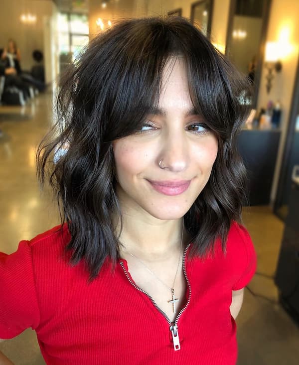 Blunt Bob and Shaggy Curtain Bangs