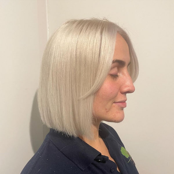 Blunt Short Bob with Curtain Bangs