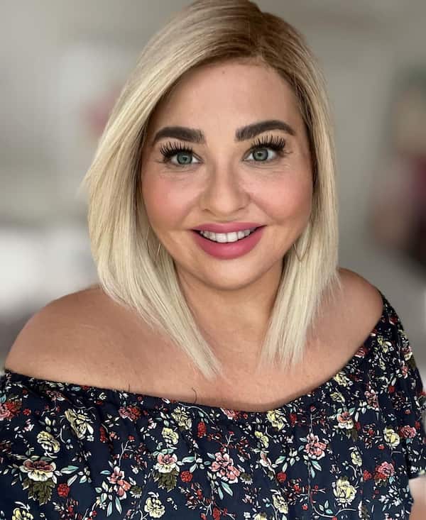Bombshell Blonde Layered Bob Haircut