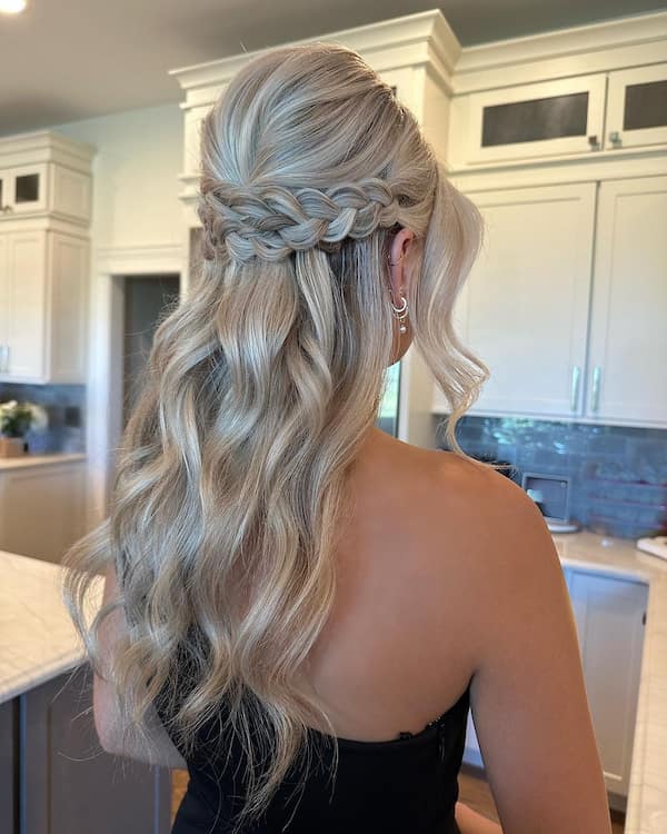 Braided Half Up Half Down with Bangs