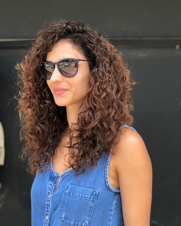 Brunette Curls for Thick Hair