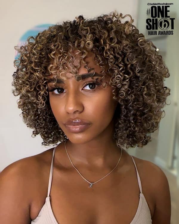 brunette-full-curly-bob-haircut Brunette Full Curly Bob Haircut