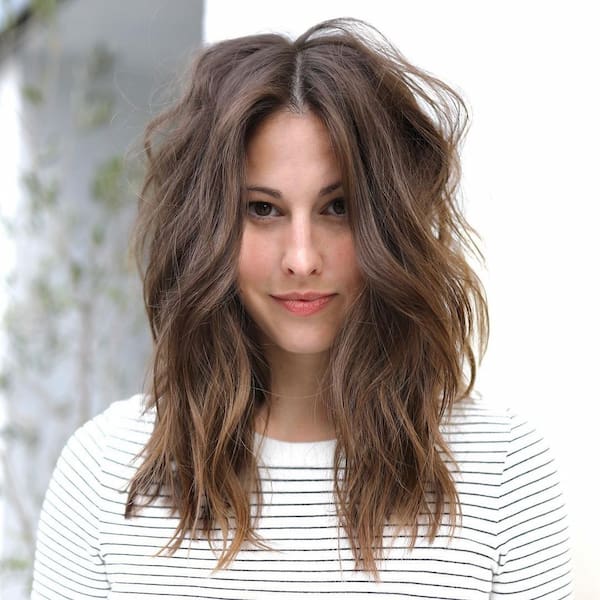 Brunette Medium Length Choppy Haircut