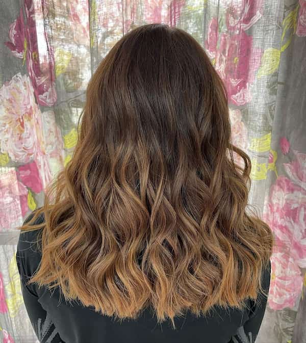 brunette-textured-wavy-haircut Brunette Textured Wavy Haircut