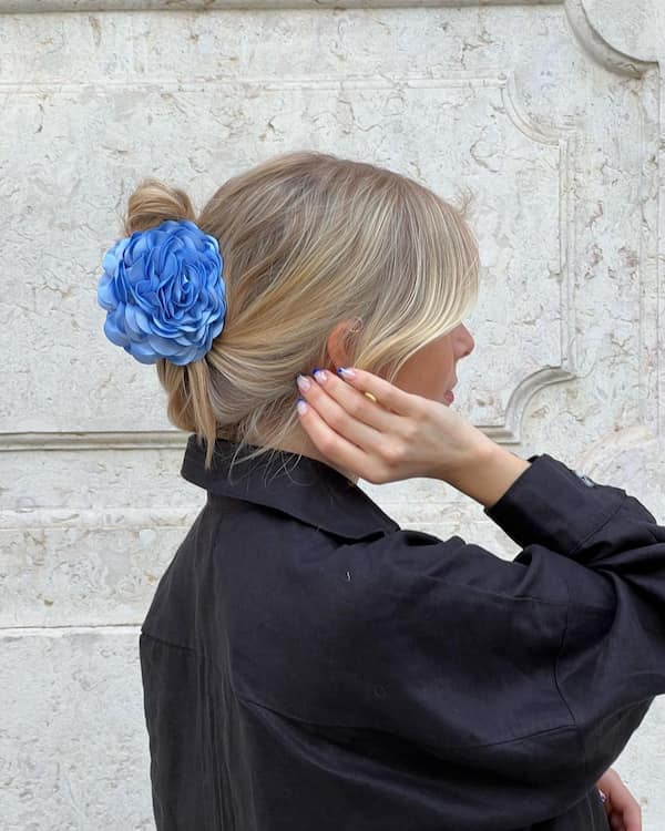 brushed-up-bun-with-bangs Brushed Up Bun with Bangs