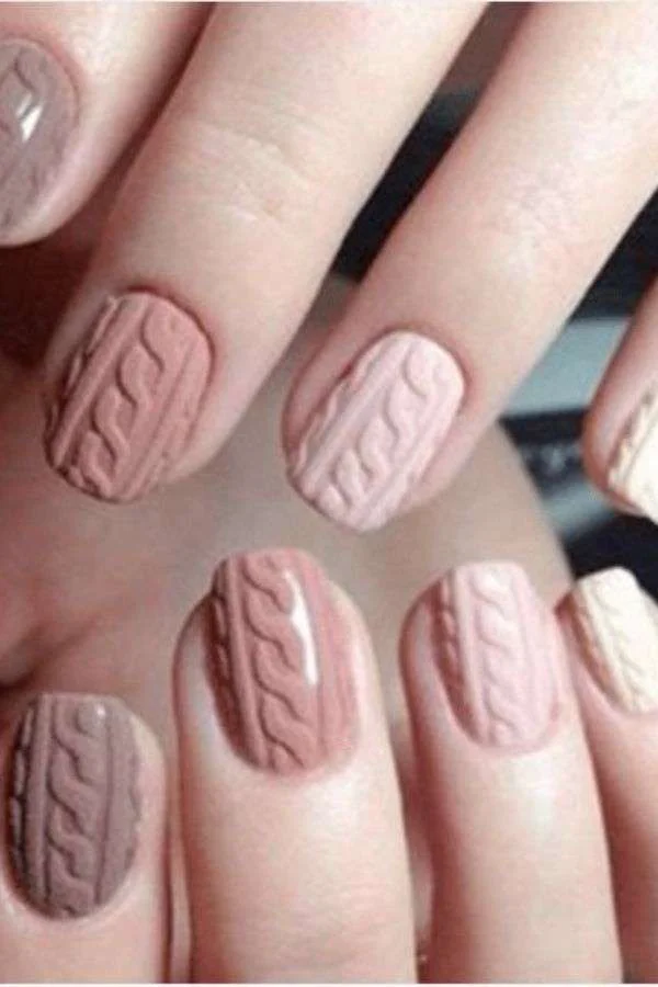 Cable Knit Sweater Nails