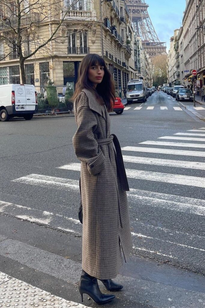 Checked Long Coat