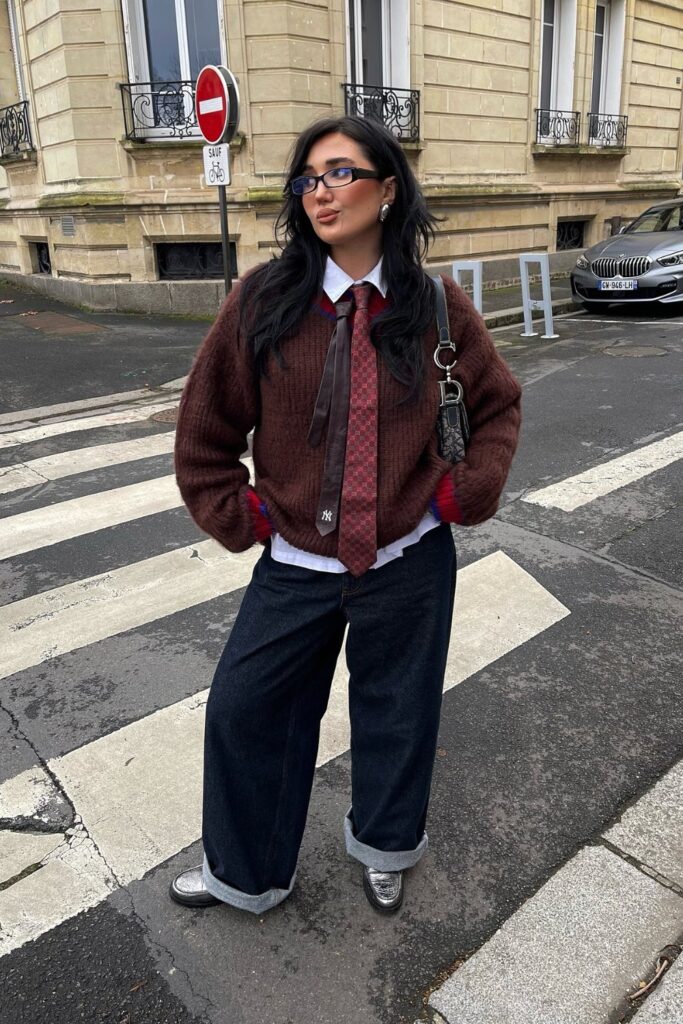 Knit Sweater and Collared Shirt