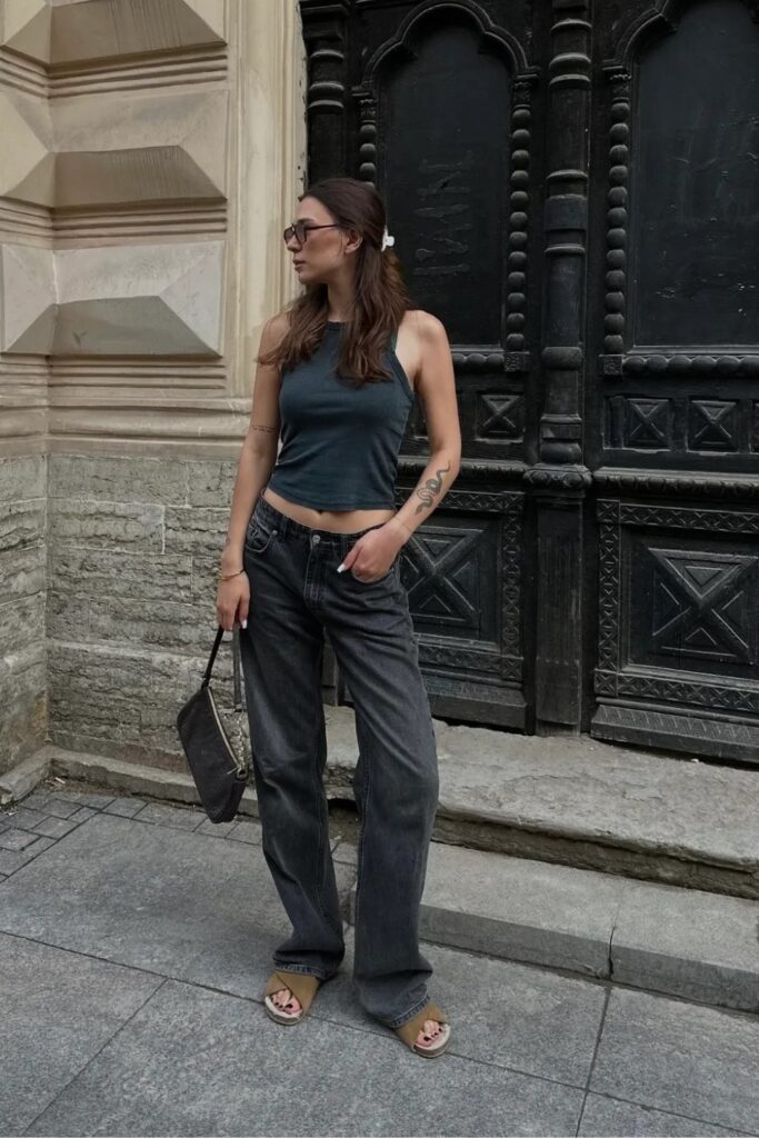 Dark Halter Crop Top